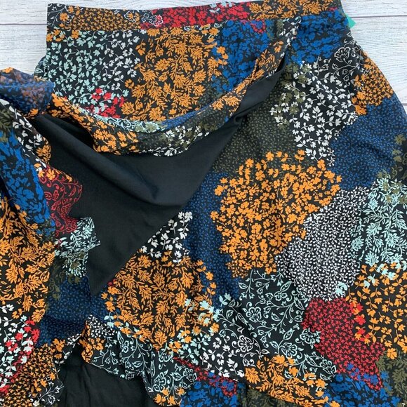 Maurices Midi Skirt sz 1X Faux Wrap Long Pull on Elastic Waist Floral New NWT - Picture 2 of 8